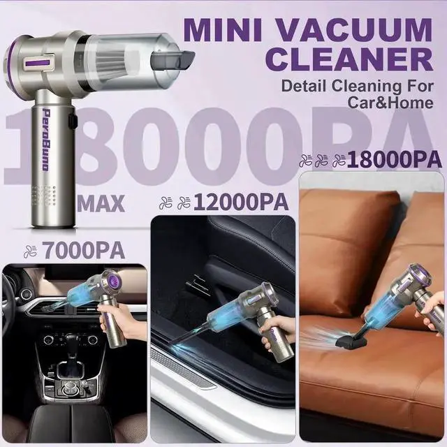 Alt view image 6 of 7 - Air Duster for PC, 200000RPM Compressed Air, Mini Vacuum 2-in-1, Runtime Up to 35 mins, Brushless Motor Electric Air Blower with 3 Gear and Rechargeable Battery - Canned Air-Keyboard Cleaner