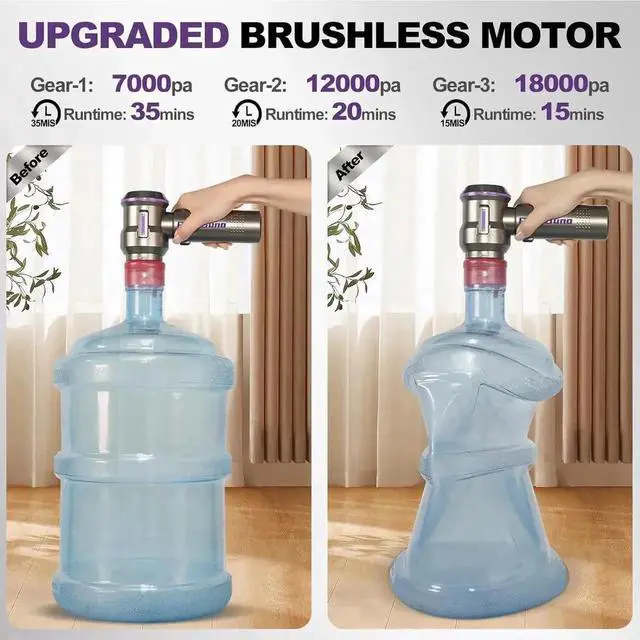 Alt view image 4 of 7 - Air Duster for PC, 200000RPM Compressed Air, Mini Vacuum 2-in-1, Runtime Up to 35 mins, Brushless Motor Electric Air Blower with 3 Gear and Rechargeable Battery - Canned Air-Keyboard Cleaner