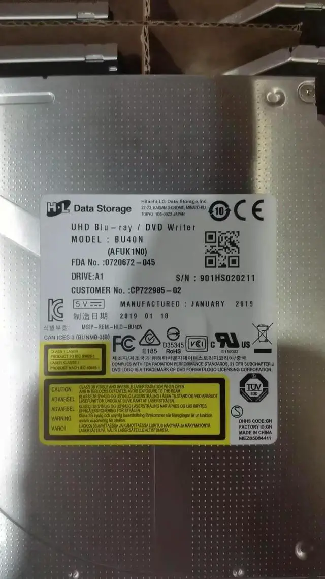Alt view image 6 of 7 - 4K UHD High-Speed Internal Blu-ray Burner BU40N / BU50N Original Slim BD/DVD/CD Optical Drive