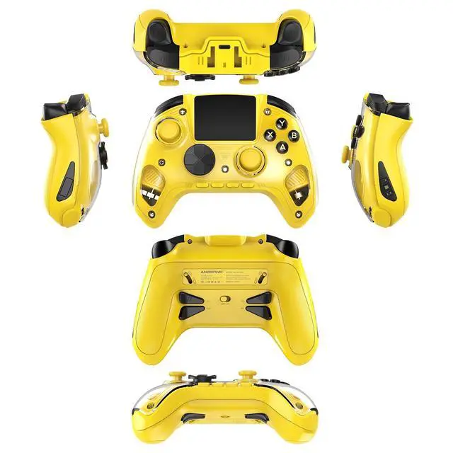 Alt view image 2 of 7 - RG G01 Smart Game Controller 2.5D Smart Screen, Heart Rate Monitor, 6-Axis Gyro, Multi-Platform Support - yellow