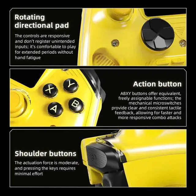 Alt view image 7 of 7 - RG G01 Smart Game Controller 2.5D Smart Screen, Heart Rate Monitor, 6-Axis Gyro, Multi-Platform Support - yellow