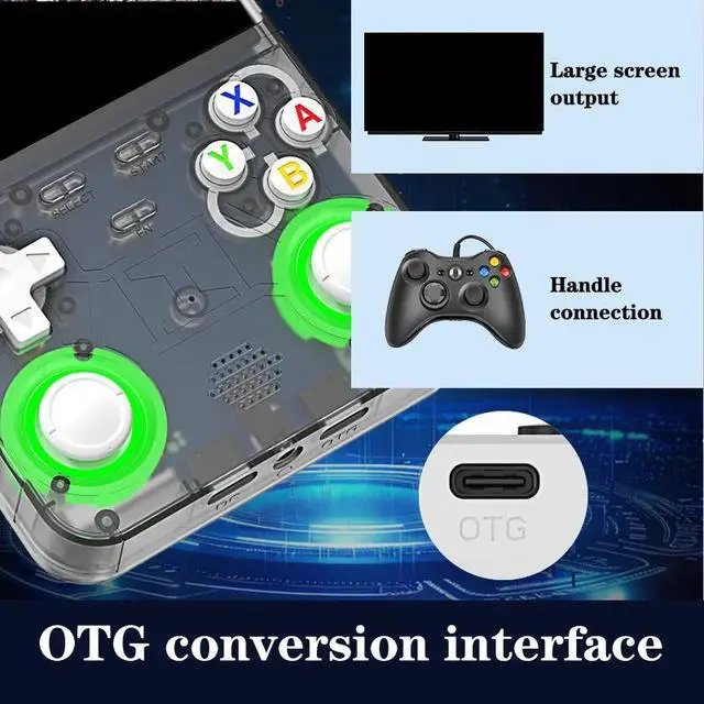 Alt view image 7 of 7 - R36 Ultra X Retro Handheld Game Console Linux OS, 4.5-inch IPS Screen, 2.4G WiFi Support for Online Multiplayer Gaming