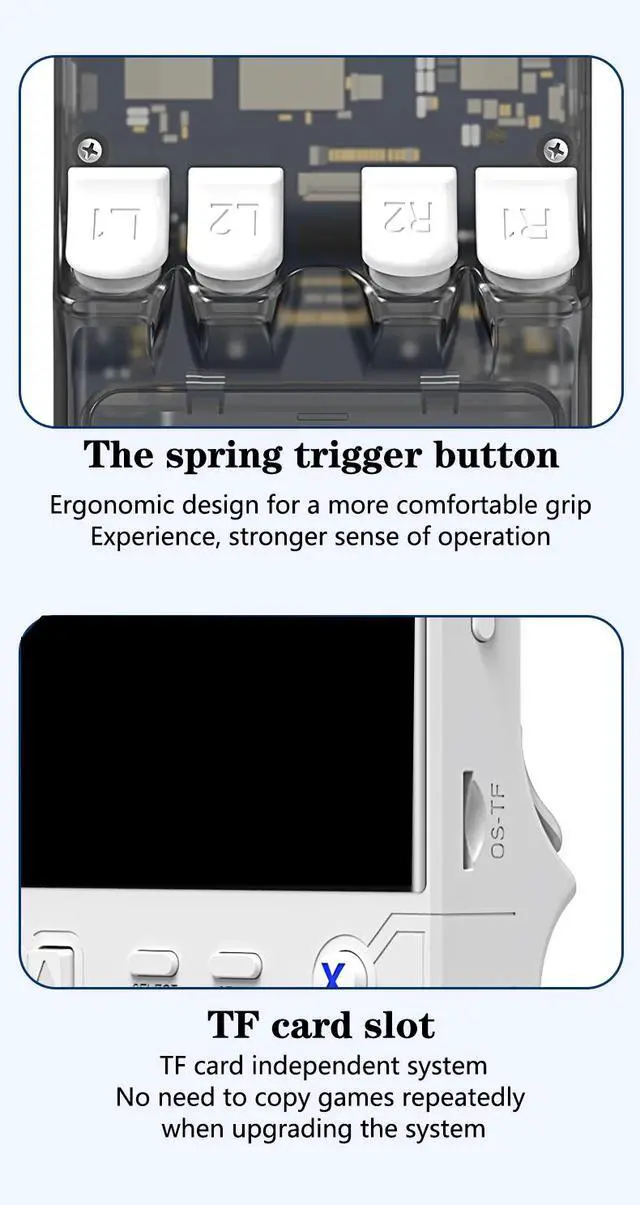 Alt view image 6 of 6 - R36 Ultra X Retro Handheld Game Console Linux OS, 4.5-inch IPS Screen, 2.4G WiFi Support for Online Multiplayer Gaming white
