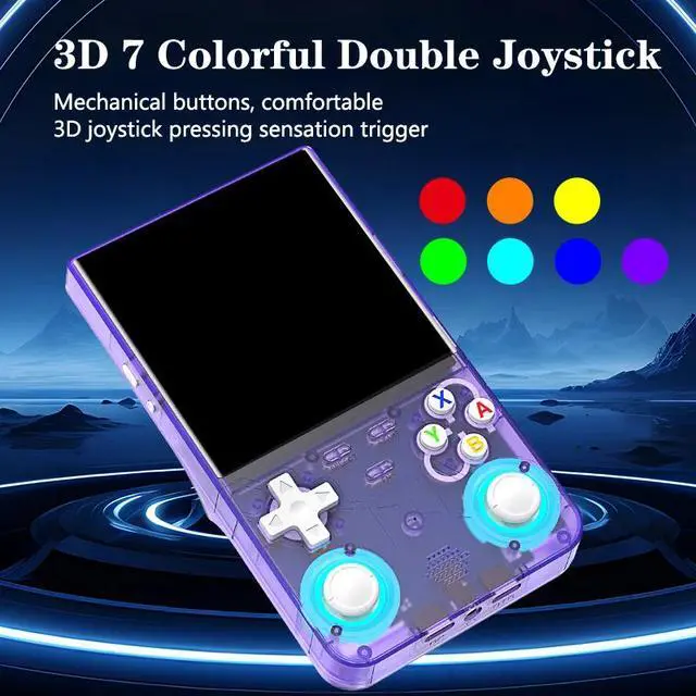 Alt view image 5 of 7 - R36 Ultra X Retro Handheld Game Console Linux OS, 4.5-inch IPS Screen, 2.4G WiFi Support for Online Multiplayer Gaming purple