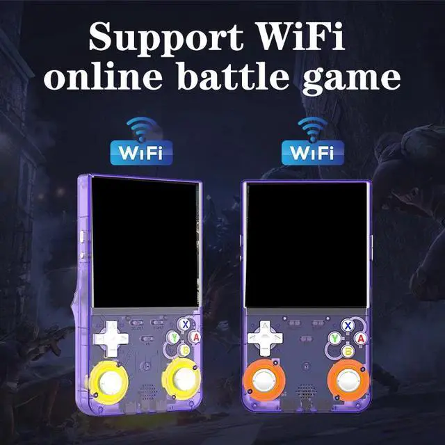 Alt view image 7 of 7 - R36 Ultra X Retro Handheld Game Console Linux OS, 4.5-inch IPS Screen, 2.4G WiFi Support for Online Multiplayer Gaming purple