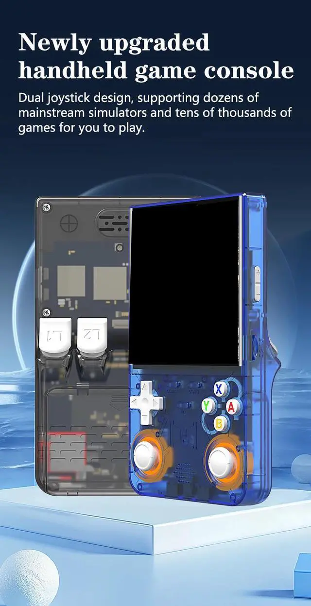 Alt view image 3 of 6 - R36 Ultra X Retro Handheld Game Console Linux OS, 4.5-inch IPS Screen, 2.4G WiFi Support for Online Multiplayer Gaming blue