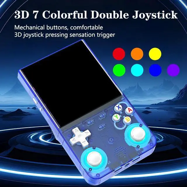 Alt view image 4 of 6 - R36 Ultra X Retro Handheld Game Console Linux OS, 4.5-inch IPS Screen, 2.4G WiFi Support for Online Multiplayer Gaming blue