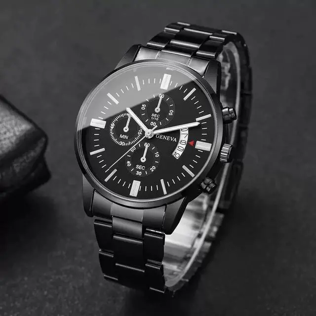 Main image of Fashion Men's Business Watch Calendar Quartz Movement, Classic Stainless Steel Band, Perfect for Daily Commute & Business Occasions