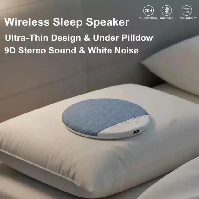 Alt view image 5 of 6 - Bluetooth Pillow Speaker Wireless Sleep Music Player for Under Pillow, Private Bone Conduction Sound, Sleep Timer, Stereo Bass for Side Sleepers & Travel