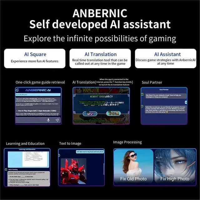 Alt view image 6 of 6 - RG476H Portable Game Console 5000mAh Battery, 8GB+128GB Storage, WiFi & BT, Multi-Function Classic Video Game Handheld purple