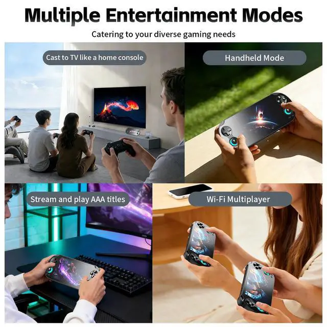 Alt view image 3 of 6 - RG VITA Pro Handheld Game Console Dual OS Android 14/Linux, 5.5" 1080P Screen, Multi-Emulator Support, 4GB+64GB, Wi-Fi 6