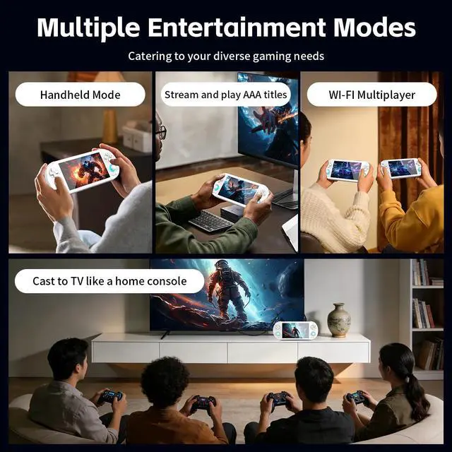 Alt view image 5 of 6 - RG VITA Pro Handheld Game Console Dual OS Android 14/Linux, 5.5" 1080P Screen, Multi-Emulator Support, 4GB+64GB, Wi-Fi 6 black