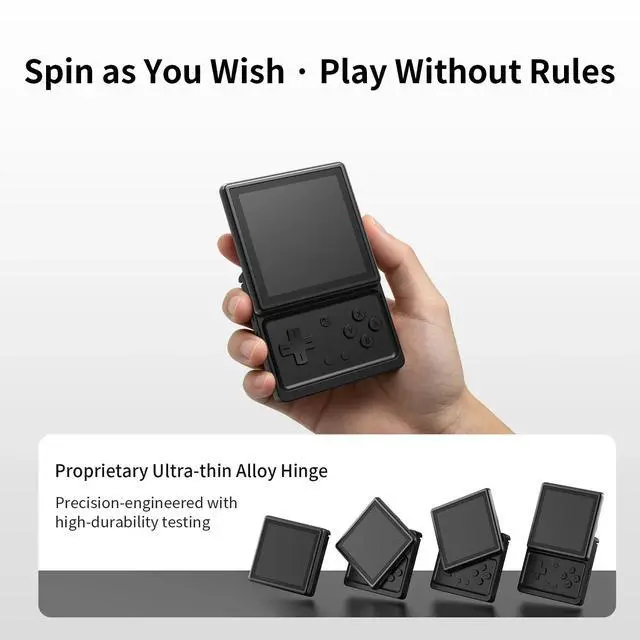Alt view image 4 of 7 - RG Rotate Handheld Game Console 3.5" 720×720 Swivel Touchscreen, 3GB+32GB, Android 12, T618, 2000mAh, WiFi/BT