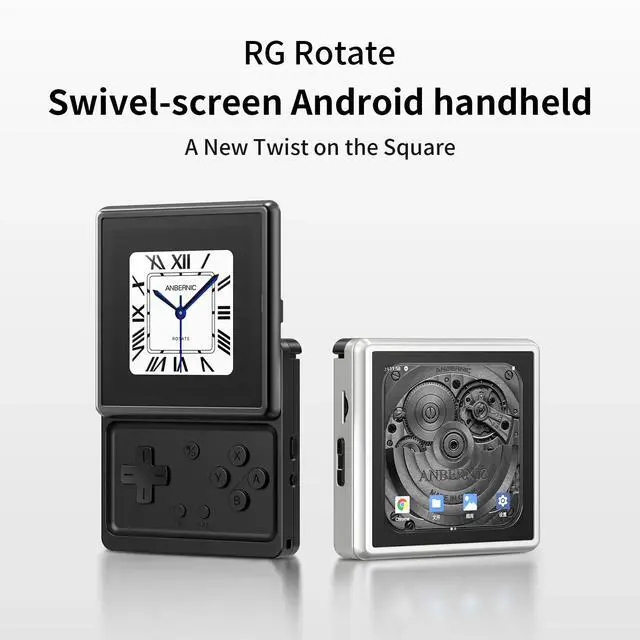 Alt view image 6 of 7 - RG Rotate Handheld Game Console 3.5" 720×720 Swivel Touchscreen, 3GB+32GB, Android 12, T618, 2000mAh, WiFi/BT
