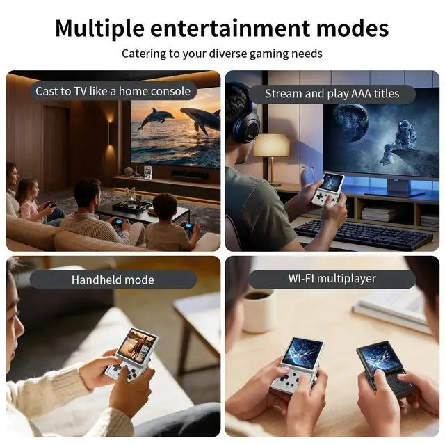 Alt view image 5 of 7 - RG Rotate Handheld Game Console 3.5" 720×720 Swivel Touchscreen, 3GB+32GB, Android 12, T618, 2000mAh, WiFi/BT