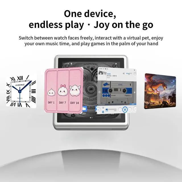 Alt view image 5 of 7 - RG Rotate Handheld Game Console 3.5" 720×720 Swivel Touchscreen, 3GB+32GB, Android 12, T618, 2000mAh, WiFi/BT Silver