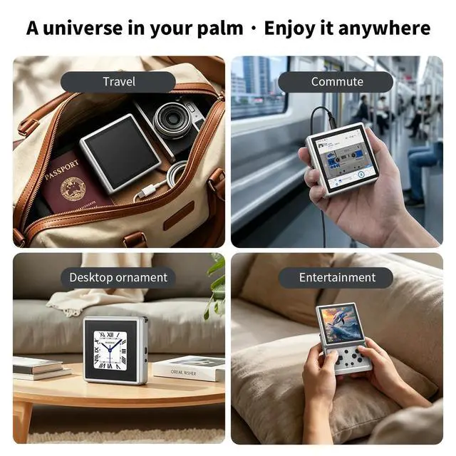 Alt view image 3 of 7 - RG Rotate Handheld Game Console 3.5" 720×720 Swivel Touchscreen, 3GB+32GB, Android 12, T618, 2000mAh, WiFi/BT Silver