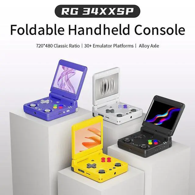 Alt view image 4 of 4 - RG34XXSP Mini Retro Clamshell Handheld Game Console 5G WiFi, HDMI TV Output, 3300mAh Battery, Great Gift for Kids Yellow