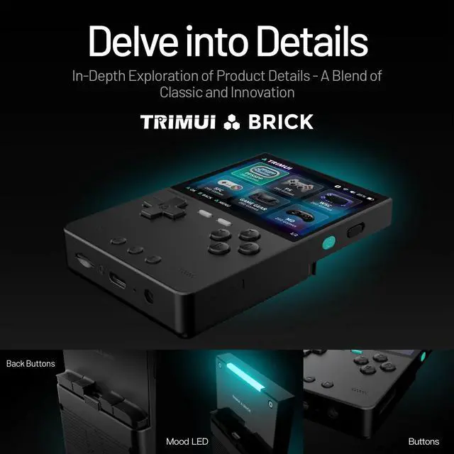 Alt view image 6 of 7 - Brick Handheld Game Console 3.2" IPS Screen, Classic Mini Retro Portable Video Game Player, Great Christmas Gift for Gamers & Game Boy Fans