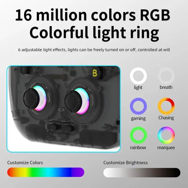 Alt view image 3 of 7 - RG 406V 64-Bit Handheld Game Console Unisoc T820, 4" IPS Screen, 3D Hall Joystick, RGB Lighting, 8GB+128GB, Android 13