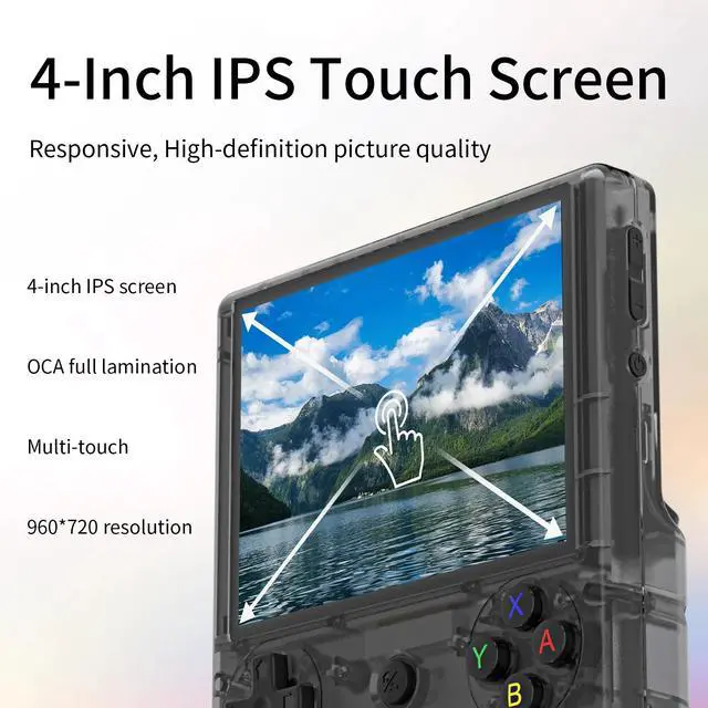 Alt view image 4 of 7 - RG 406V 64-Bit Handheld Game Console Unisoc T820, 4" IPS Screen, 3D Hall Joystick, RGB Lighting, 8GB+128GB, Android 13