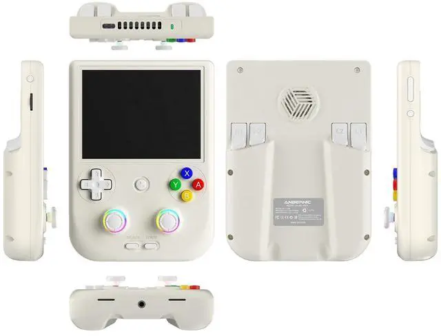 Main image of RG 406V 64-Bit Handheld Game Console Unisoc T820, 4" IPS Screen, 3D Hall Joystick, RGB Lighting, 8GB+128GB, Android 13 - white