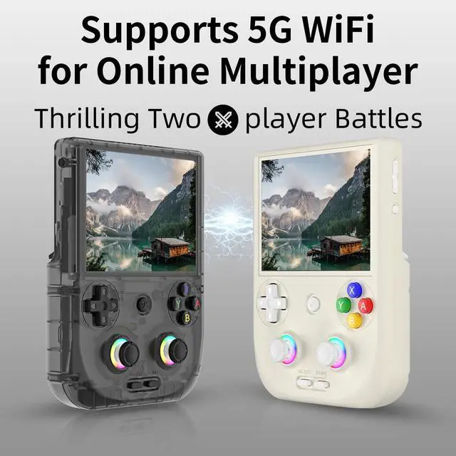 Alt view image 4 of 6 - RG 406V 64-Bit Handheld Game Console Unisoc T820, 4" IPS Screen, 3D Hall Joystick, RGB Lighting, 8GB+128GB, Android 13 - white