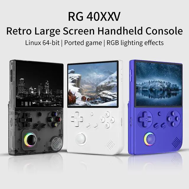 Alt view image 4 of 6 - Portable Mini Anbernic RG40XX V Video Game Console 4" IPS Screen, RGB Lights, Retro Handheld Player, Compatible with Miyoo Mini & RG35XX black