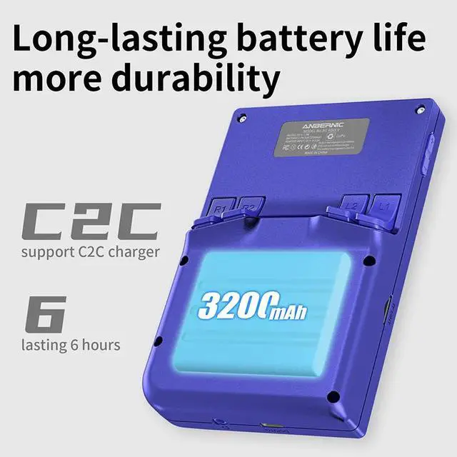 Alt view image 3 of 7 - Portable Mini Anbernic RG40XX V Video Game Console 4" IPS Screen, RGB Lights, Retro Handheld Player, Compatible with Miyoo Mini & RG35XX blue
