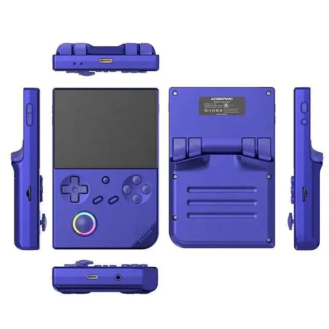 Alt view image 2 of 7 - Portable Mini Anbernic RG40XX V Video Game Console 4" IPS Screen, RGB Lights, Retro Handheld Player, Compatible with Miyoo Mini & RG35XX blue