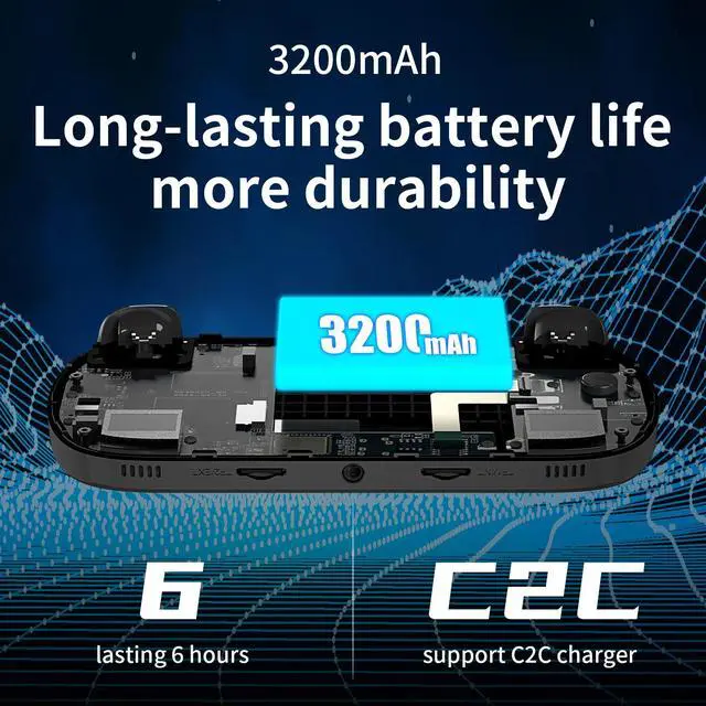 Alt view image 4 of 7 - RG40XX H Handheld Game Console with RGB Lights HD TV Output, Linux Open System, 15000+ Classic Games Built-in Black