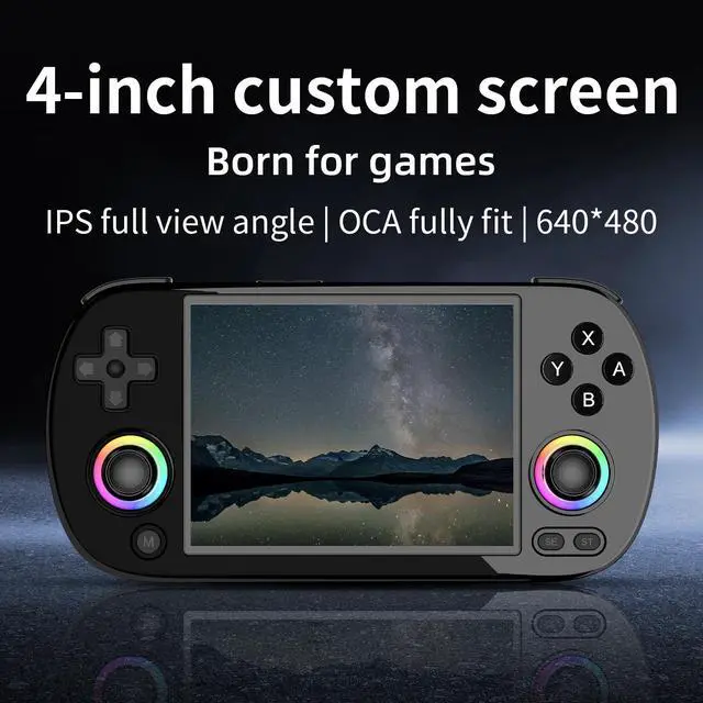 Alt view image 6 of 7 - RG40XX H Handheld Game Console with RGB Lights HD TV Output, Linux Open System, 15000+ Classic Games Built-in Black
