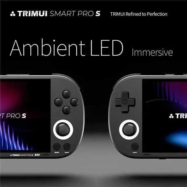 Alt view image 7 of 7 - Portable Smart Pro S Handheld Game Console 4.96" IPS Screen, 5000mAh Battery, Dual Speakers, Linux OS, Multi-Emulator Support for PSP/PS1/N64/DC Games - black