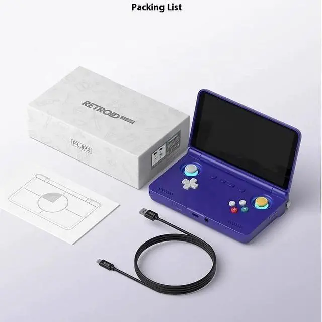 Alt view image 2 of 7 - Retroid Pocket Flip2 Handheld Game Console Built-in WiFi6 & BT5.1, Android 13 System, 5.5Inch 1080p AMOLED Classic Gaming Device