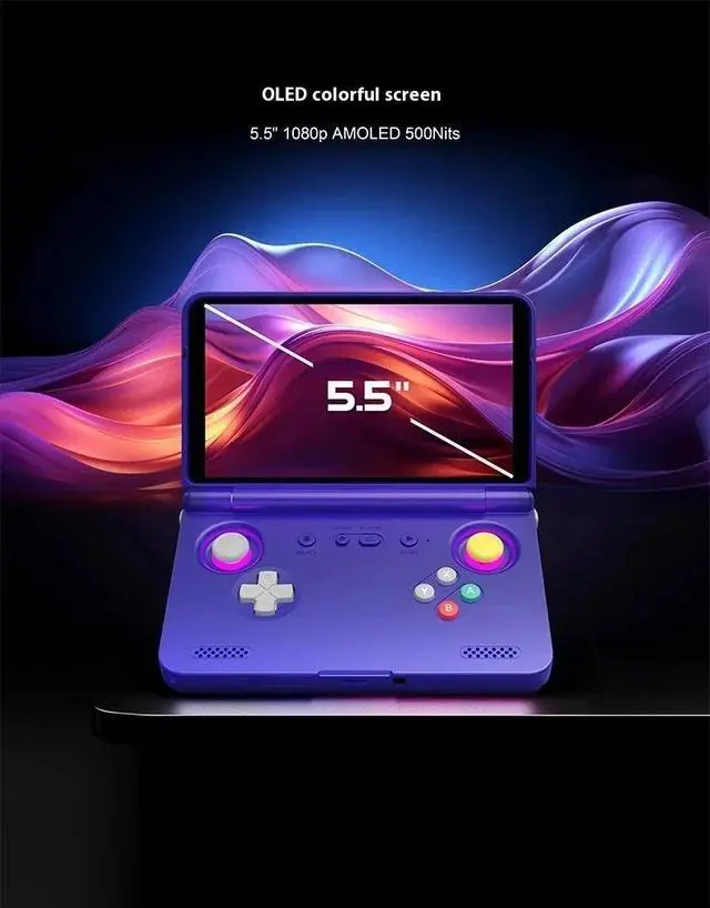 Alt view image 5 of 7 - Retroid Pocket Flip2 Handheld Game Console Built-in WiFi6 & BT5.1, Android 13 System, 5.5Inch 1080p AMOLED Classic Gaming Device