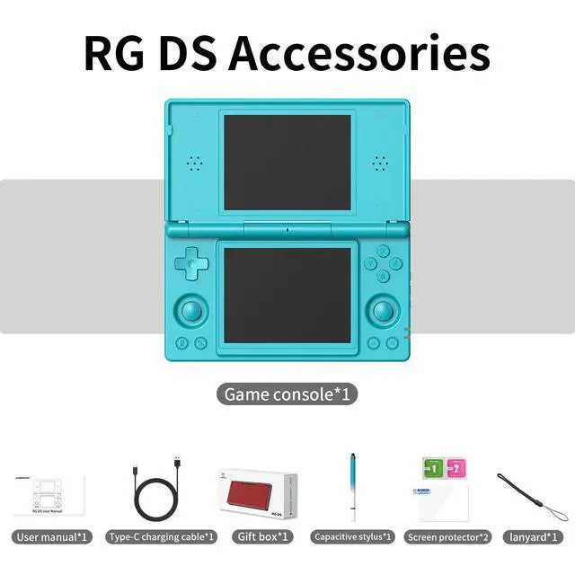 Alt view image 2 of 7 - Portable Anbernic RG DS Handheld Game Console Dual 4" IPS Touchscreens, Android 14, 4000mAh Battery, Foldable Clamshell Design