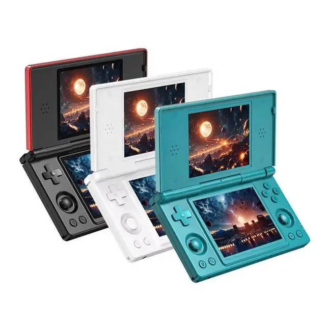 Alt view image 4 of 5 - Portable Anbernic RG DS Handheld Game Console Dual 4" IPS Touchscreens, Android 14, 4000mAh Battery, Foldable Clamshell Design Red
