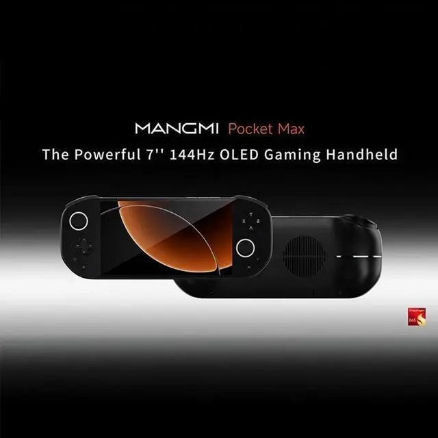 Alt view image 3 of 7 - Large Handheld Gaming Device Mangmi Pocket Max 7" 144Hz AMOLED Display, WiFi 6 & BT 5.1, Android 13, Snapdragon 865, Multi-Function Game Console