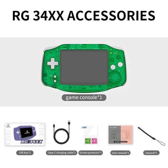Alt view image 3 of 7 - RG34XX Portable Retro Handheld Game Console 3.4" IPS Screen, H700 CPU, 64GB, 3500mAh Battery, Linux OS, Bluetooth 4.2, 5000+ Games Preloaded