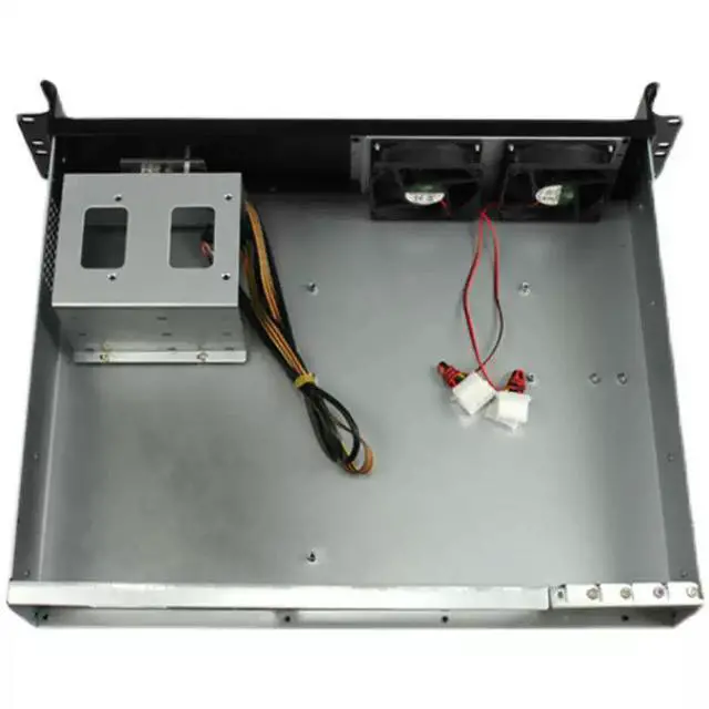 Alt view image 2 of 4 - 2U Short 350mm Depth Rackmount Server Chassis with Aluminum Front Panel Industrial Computer Case, Dustproof, DIY-Friendly Case