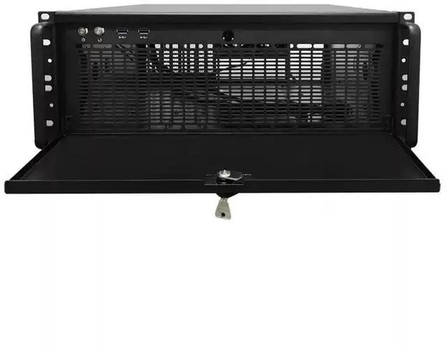 Alt view image 2 of 3 - 4U Industrial Rackmount Chassis Supports 360mm/240mm Liquid Cooler, EATX Motherboard, Redundant Dual PSU, 460mm Depth, for Server/Workstation