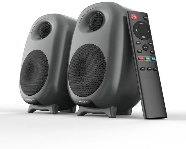 Main image of High-Fidelity 3" Active Bookshelf Speakers 2-Way Stereo Sound, Compact HiFi for Home/Desktop Near-Field Listening & Bedside Use - black