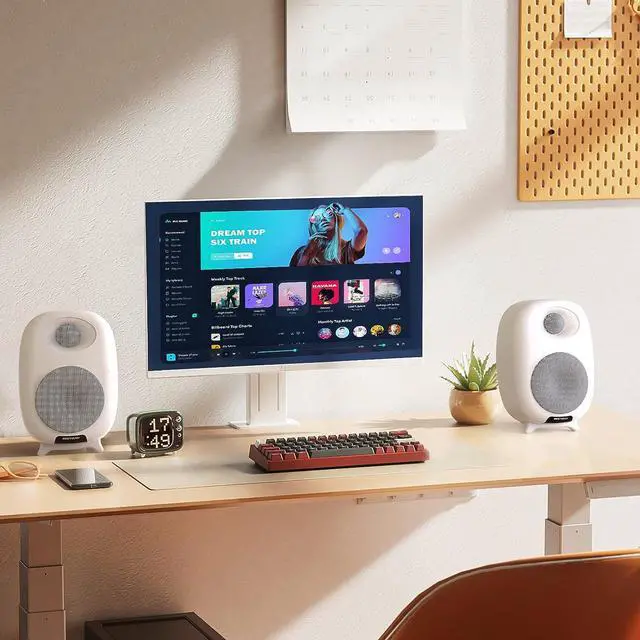Alt view image 6 of 6 - High-Fidelity 3" Active Bookshelf Speakers 2-Way Stereo HiFi Sound, Audiophile-Grade Audio for Home/Desktop Premium Listening