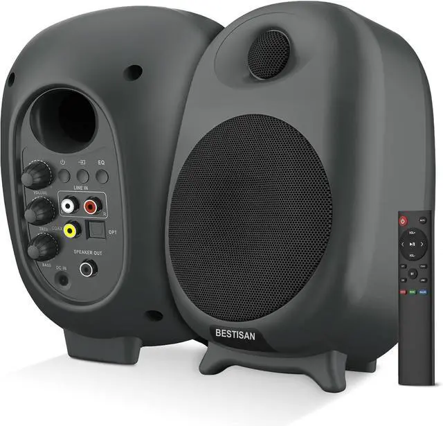 Main image of SR08 Active Bluetooth Bookshelf Speakers HiFi 2.0 Stereo Sound, Deep Bass Response, Wireless Audiophile Speakers for Home/Desktop Use