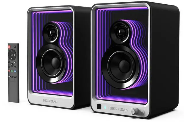 Main image of Monitor Bluetooth Computer Speakers HiFi Sound for TV & Desktop, RGB Dynamic Lighting, Studio-Quality Audio
