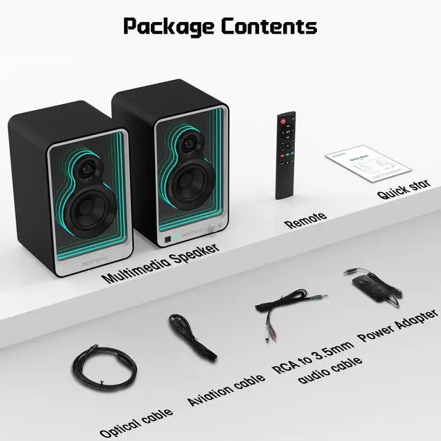 Alt view image 7 of 7 - Monitor Bluetooth Computer Speakers HiFi Sound for TV & Desktop, RGB Dynamic Lighting, Studio-Quality Audio