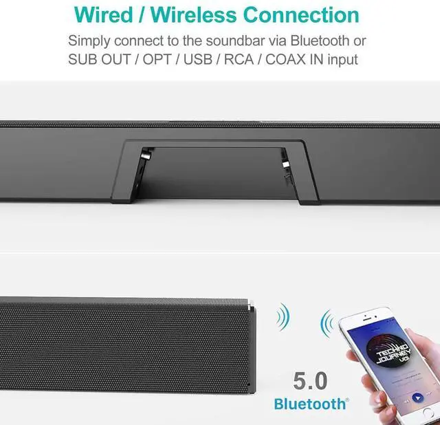 Alt view image 2 of 7 - Bedside Soundbar & TV Speaker 120W High-Power Wireless Home Theater Audio, Bluetooth Sound Bar for Bedroom/Living Room, Cinematic Sound - black