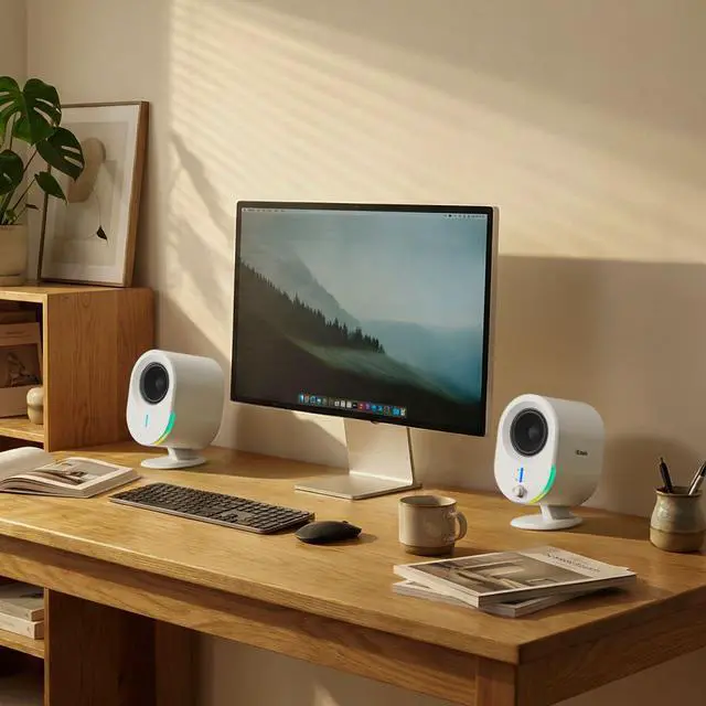 Alt view image 4 of 7 - 2.75" HiFi Passive Bookshelf Speakers High-Fidelity Stereo Sound, Wooden Enclosure, Audiophile-Grade Deep Bass for Desktop/Home Use - white