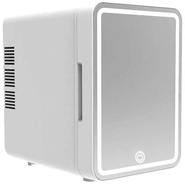 Main image of 4L Mini Makeup Refrigerator Portable Skincare Fridge with Mirror, Cooler/Warmer for Bedroom, Car, Office & Dorm, Compact Cosmetic Storage - white