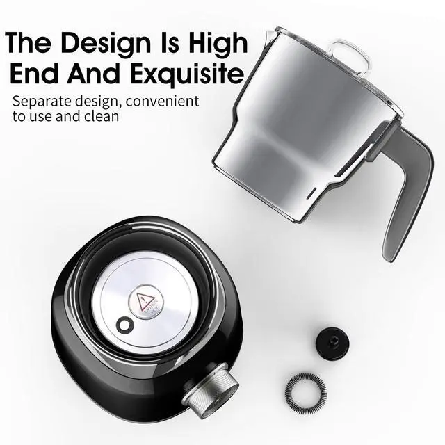 Alt view image 6 of 7 - 1000ml Fully Automatic Hot & Cold Milk Frother Smart Temperature Control, One-Key Operation for Dense Foam, Perfect for Lattes, Cappuccinos & Hot Chocolates - black